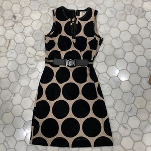 Black and camel cotton dress